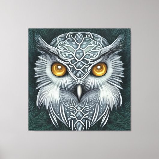 Winter Wonder Snow Owl Beauty Canvas Afdruk (Voorkant)