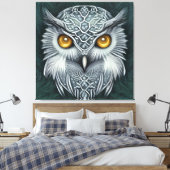 Winter Wonder Snow Owl Beauty Canvas Afdruk (Insitu (Slaapkamer))