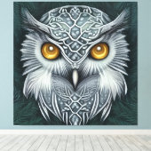 Winter Wonder Snow Owl Beauty Canvas Afdruk (Insitu (Houten vloer))