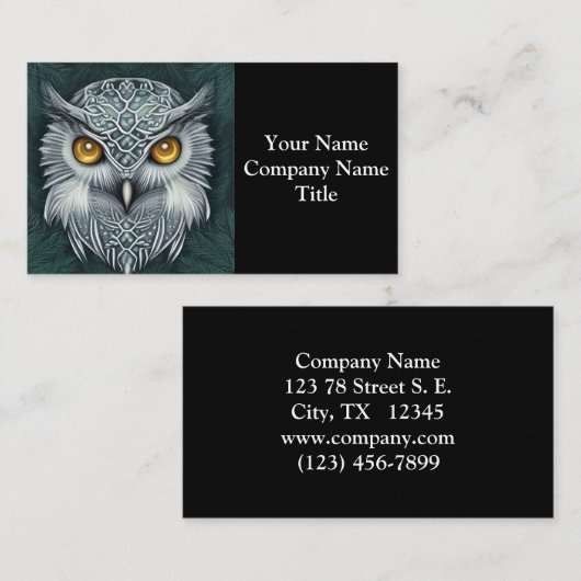 Winter Wonder Snow Owl Beauty Visitekaartje (Voorkant / Achterkant)