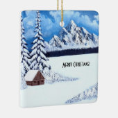 Winter Wonder Square Keramisch Ornament (Rechts)