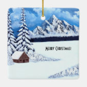 Winter Wonder Square Keramisch Ornament (Achterkant)