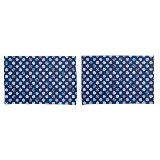 Winter Wonder Stippen Blue Pattern Pillow Hoesjes Kussensloop (Voorkant-Set)