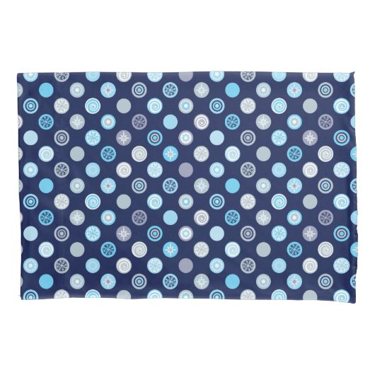 Winter Wonder Stippen Blue Pattern Pillow Hoesjes Kussensloop (Voorkant-Links)
