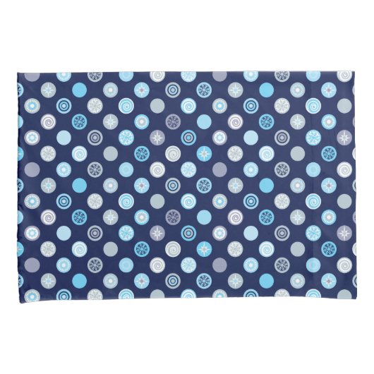 Winter Wonder Stippen Blue Pattern Pillow Hoesjes Kussensloop (Voorkant-Rechts)