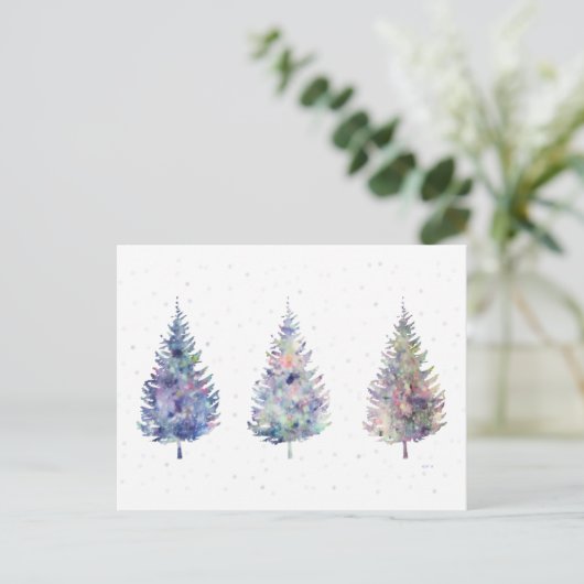 Winter Wonder Trees Art Briefkaart (Staand voorkant)