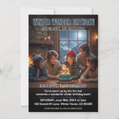 Winter Wonder Verjaardagsfeest Kaart (Voorkant)