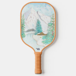 Winter Wonder with Text Pickleball Paddle