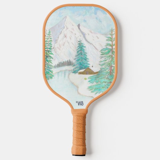 Winter Wonder with Text Pickleball Paddle (Achterkant)