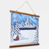 Winter Wonder Wood Topped Wandtapijten Hangend Wandkleed (Gebogen)