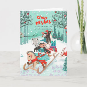 Winter Wonder Woodland Forest   Wenskaarten Feestdagen Kaart