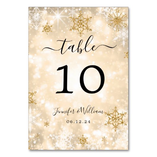 Winter Wonder Xmas Vakantie Bruiloft Goud Kaart (Voorkant)