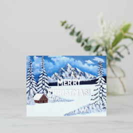 Winter Wonder Zilverfolie Kerstkaart Folie Feestdagen Briefkaart