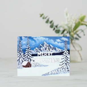 Winter Wonder Zilverfolie Kerstkaart Folie Feestdagen Briefkaart
