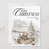 Winter Wonderla Bos Vrolijk Kerstfeest Feestdagenkaart (Voorkant)