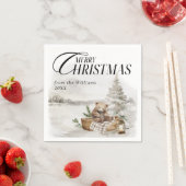 Winter Wonderla Bos Vrolijk Kerstfeest Servet (Insitu)