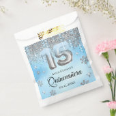 Winter Wonderland 15 Balloons Quinceanera Bedankzakje (Gezegeld)