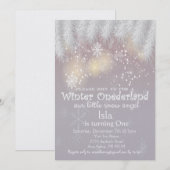 Winter Wonderland 1e Birthday Uitnodiging (Voorkant / Achterkant)