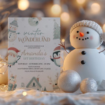 Winter Wonderland 1e Birthday Uitnodiging