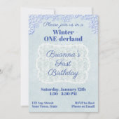 Winter Wonderland 1e Birthday Uitnodiging (Voorkant)