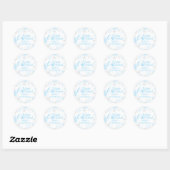 Winter Wonderland 1e verjaardag Blauw Zilver Glitt Ronde Sticker (Vel)
