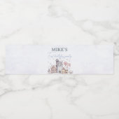 Winter Wonderland 1e verjaardag Waterfles Etiket (Enkel label)