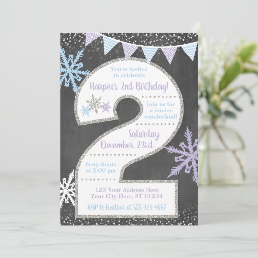 Winter Wonderland 2e uitnodiging op zaterdag (Staand voorkant)