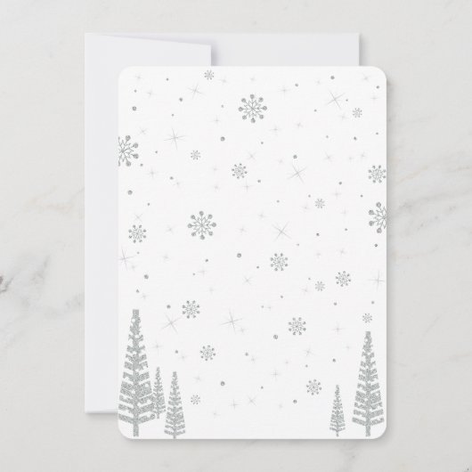 Winter Wonderland 3rd Birthday Invitation, Girl Kaart (Achterkant)