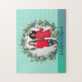 Winter Wonderland Aangepaste foto Berry Wreath Legpuzzel (Verticaal)