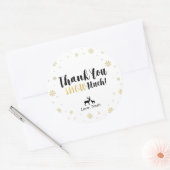 Winter wonderland, aangepaste gouden bedanksticker ronde sticker (Envelop)