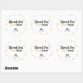 Winter wonderland, aangepaste gouden bedanksticker ronde sticker (Vel)