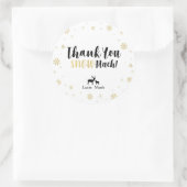 Winter wonderland, aangepaste gouden bedanksticker ronde sticker (Tas)