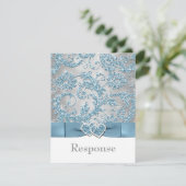 Winter Wonderland aangesloten bij harten RSVP-kaar RSVP Kaartje (Staand voorkant)