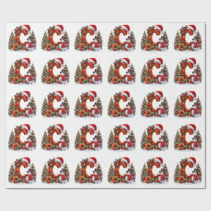 Winter Wonderland Alfabet Letter C Vakantie  Cadeaupapier