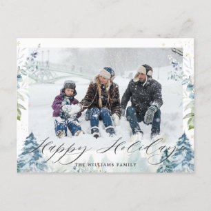Winter Wonderland Alpine Snowy Kerstfoto Briefkaart