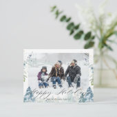 Winter Wonderland Alpine Snowy Kerstfoto Briefkaart (Staand voorkant)