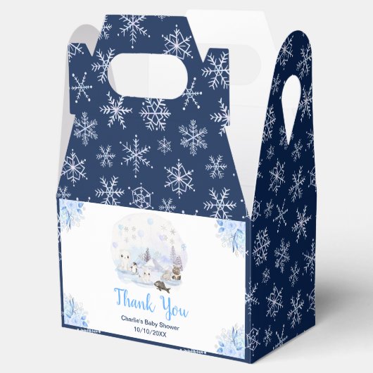 Winter Wonderland Animals Baby Shower Thank You Bedankdoosjes (Geopend)