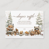 Winter Wonderland Animals waterverf Luier Raffle Informatiekaartje (Voorkant)