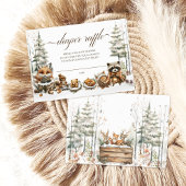 Winter Wonderland Animals waterverf Luier Raffle Informatiekaartje