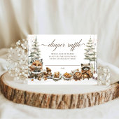 Winter Wonderland Animals waterverf Luier Raffle Informatiekaartje
