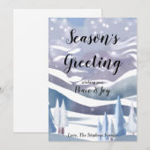 Winter Wonderland Aquarel Wenskaart Kerstkaart (Voorkant / Achterkant)