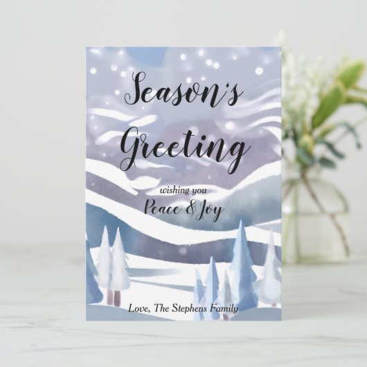 Winter Wonderland Aquarel Wenskaart Kerstkaart (Staand voorkant)