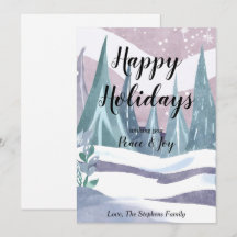 Winter Wonderland Aquarel Wenskaart Vakantiekaart