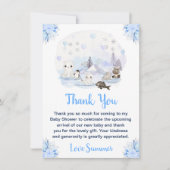 Winter Wonderland Arctic Animals Baby shower Bedankkaart (Voorkant)