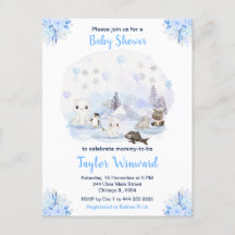 Winter Wonderland Arctic Animals Baby Shower