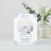Winter Wonderland Arctic Animals Baby Shower Briefkaart (Staand voorkant)