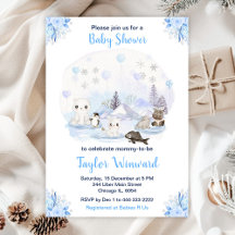 Winter Wonderland Arctic Animals Baby shower