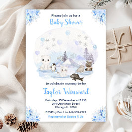 Winter Wonderland Arctic Animals Baby shower Kaart