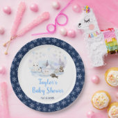 Winter Wonderland Arctic Animals Baby Shower Papieren Bordje (Feest)
