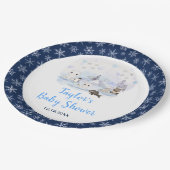 Winter Wonderland Arctic Animals Baby Shower Papieren Bordje (Gekanteld)